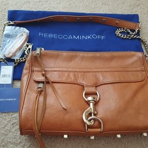 Rebecca Minkoff MAC Clutch, Almond, well used